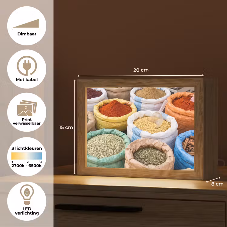 Lightbox - Wandlamp - Kruiden - Zakken - Markt — 9