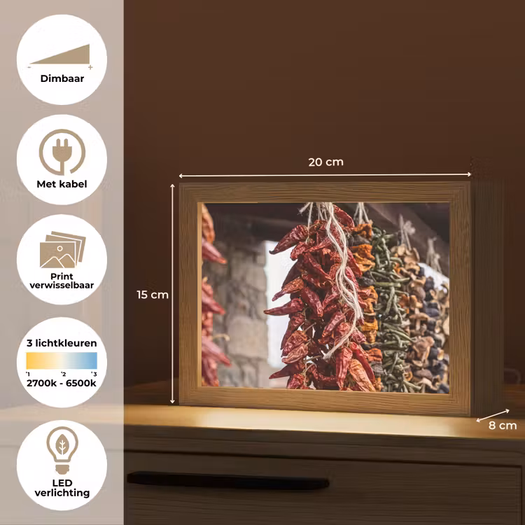 Lightbox - Wandlamp - Rode pepers - Eten — 9