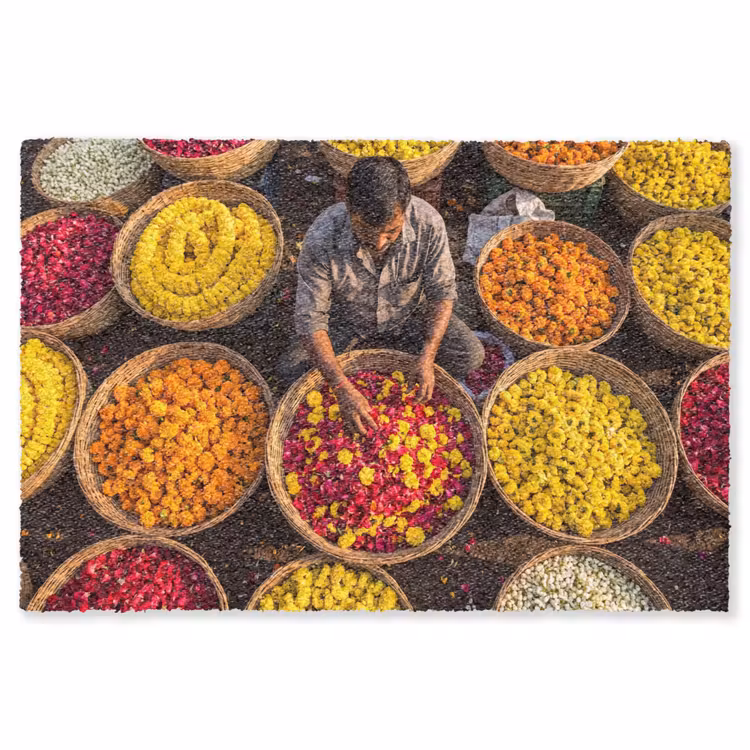 Vloerkleed - Bloemen - Markt - Kleurrijk — 1