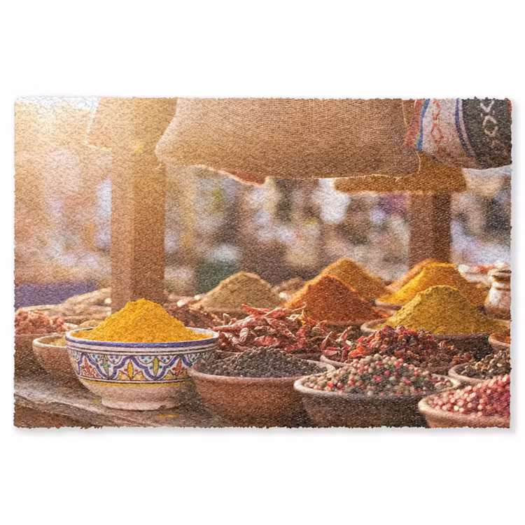 Vloerkleed - Specerijen - Markt - Kleurrijk — 1