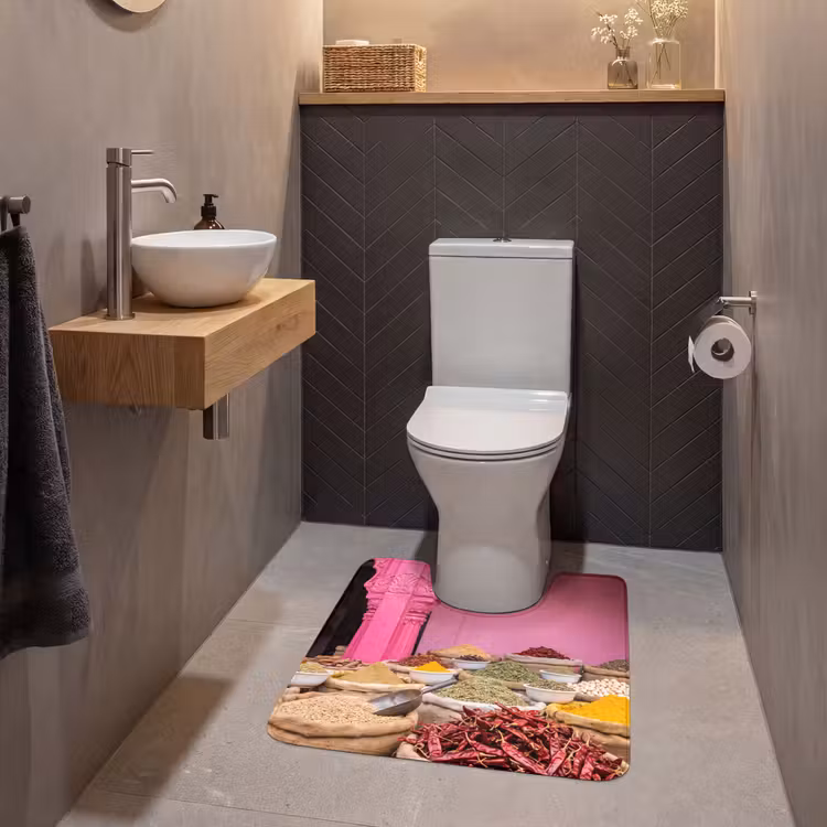 Wc Mat - Kruiden - Markt - Roze — 2
