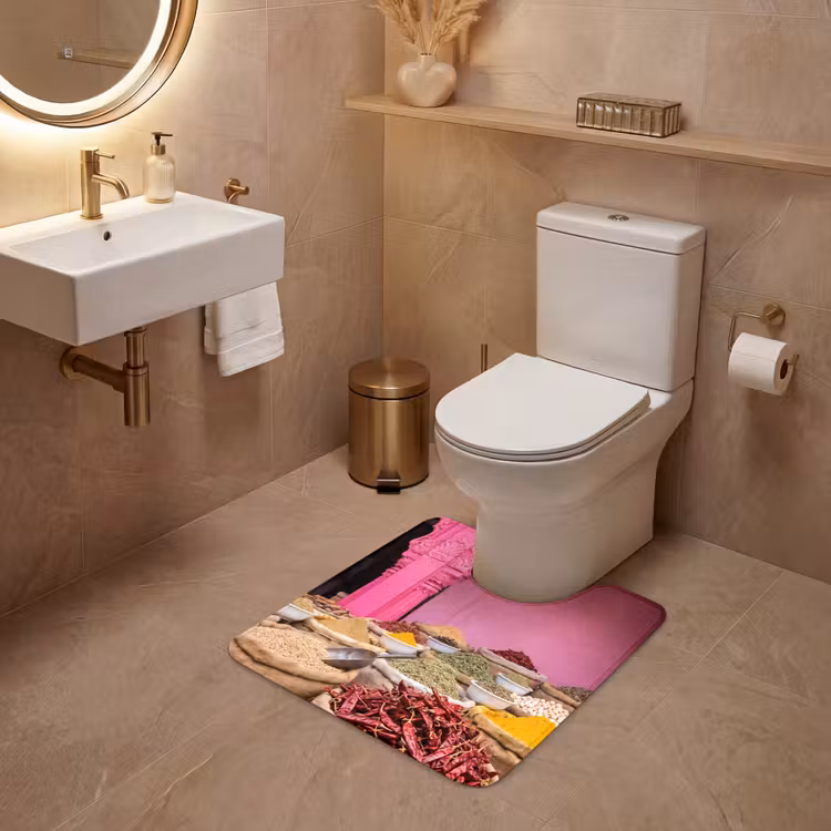 Wc Mat - Kruiden - Markt - Roze — 3