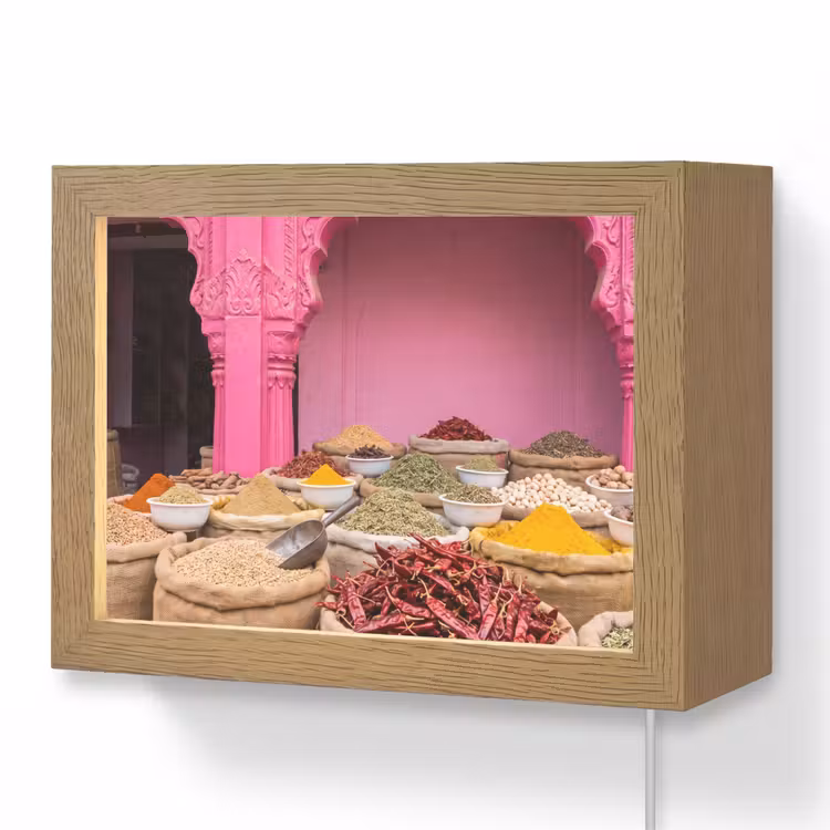 Lightbox - Wandlamp - Kruiden - Markt - Roze — 1