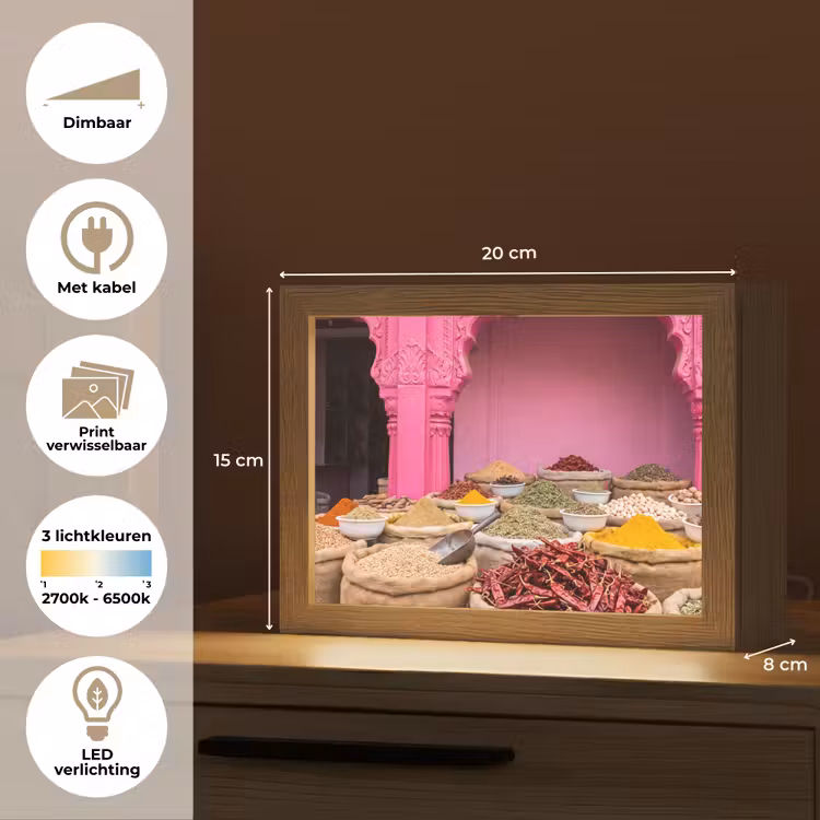 Lightbox - Wandlamp - Kruiden - Markt - Roze — 9