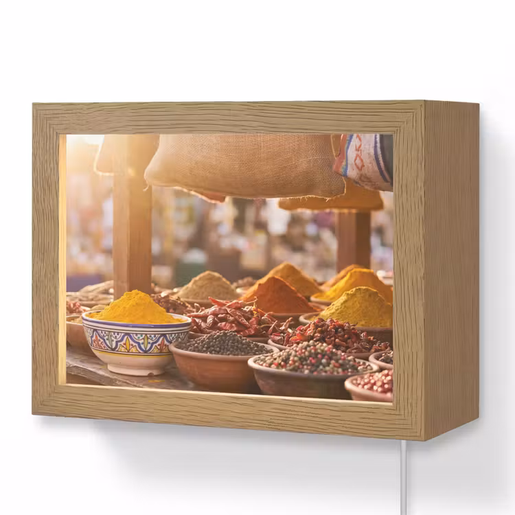 Lightbox - Wandlamp - Specerijen - Markt - Kleurrijk — 1