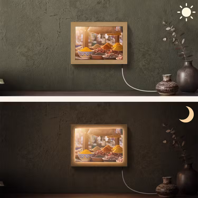 Lightbox - Wandlamp - Specerijen - Markt - Kleurrijk — 3