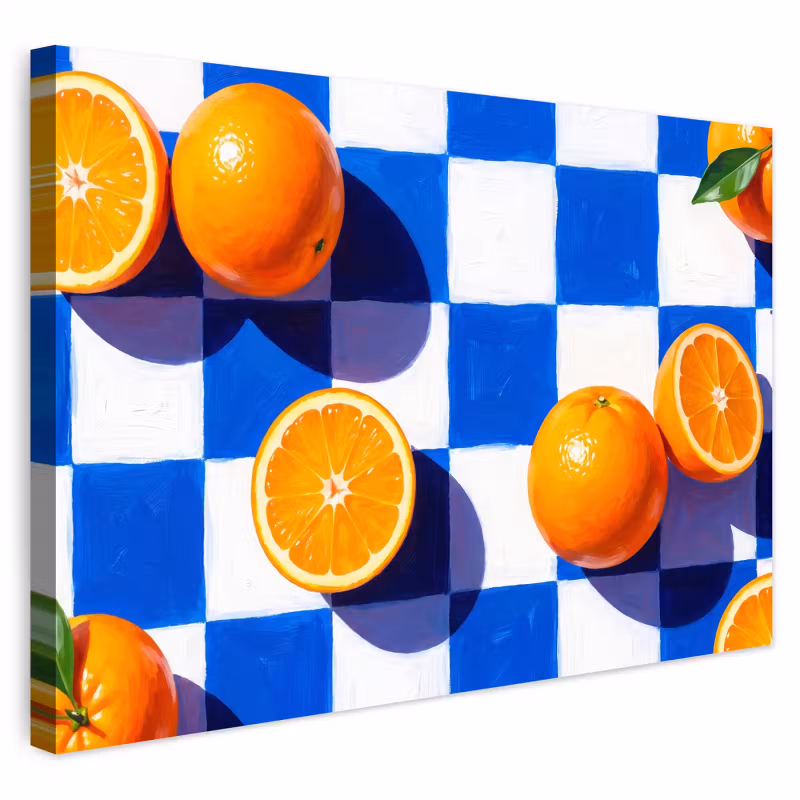 Buiten canvas - Sinaasappel - Geruit - Eten — 1