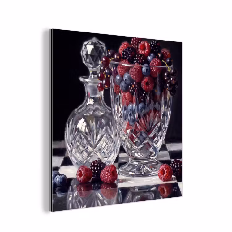 Aluminium schilderij - Bessen - Kristal - Stilleven — 1
