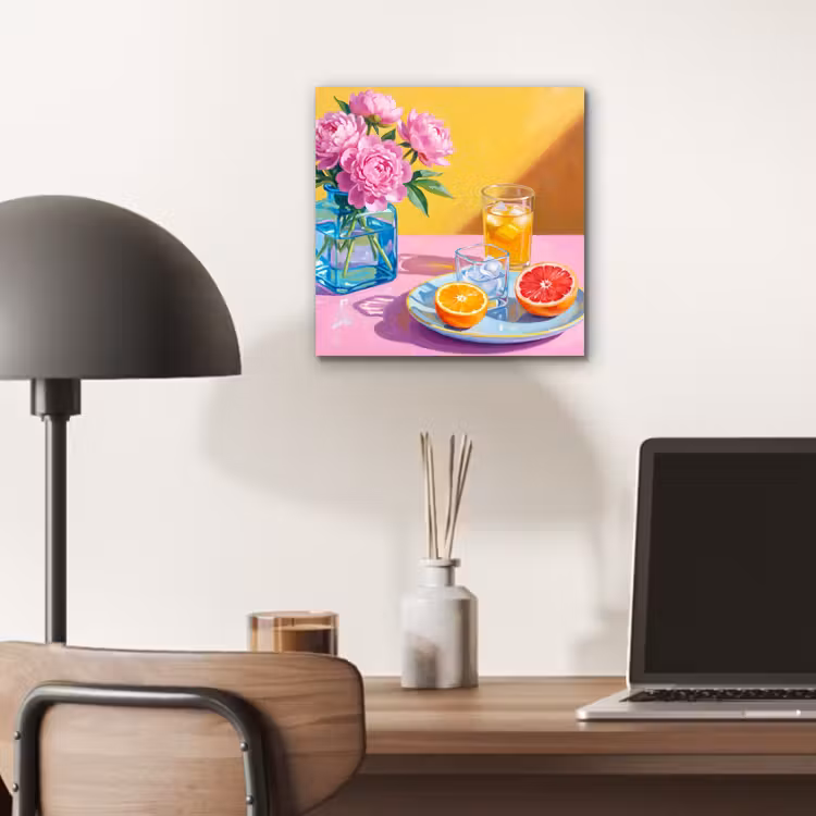 Aluminium schilderij - Bloemen - Roze - Modern — 6