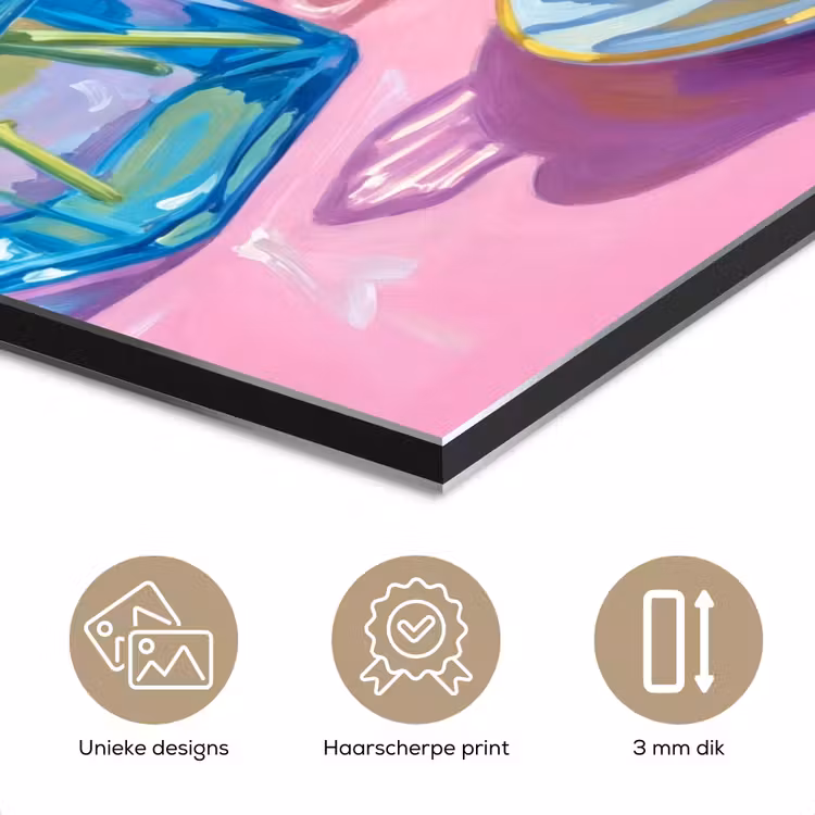 Aluminium schilderij - Bloemen - Roze - Modern — 7