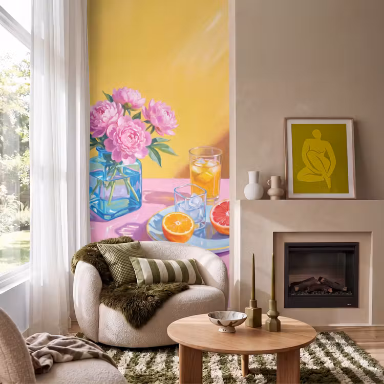 Behang - Bloemen - Roze - Modern — 1