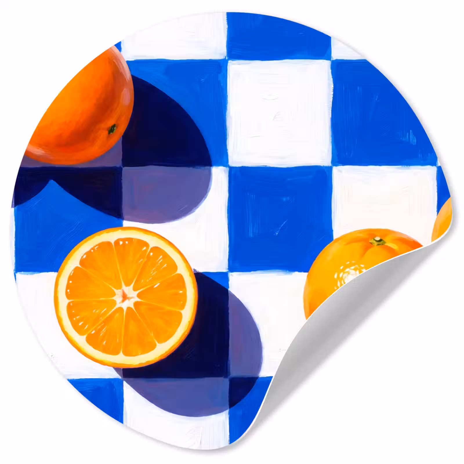 Behangcirkel - Sinaasappel - Geruit - Eten — 1