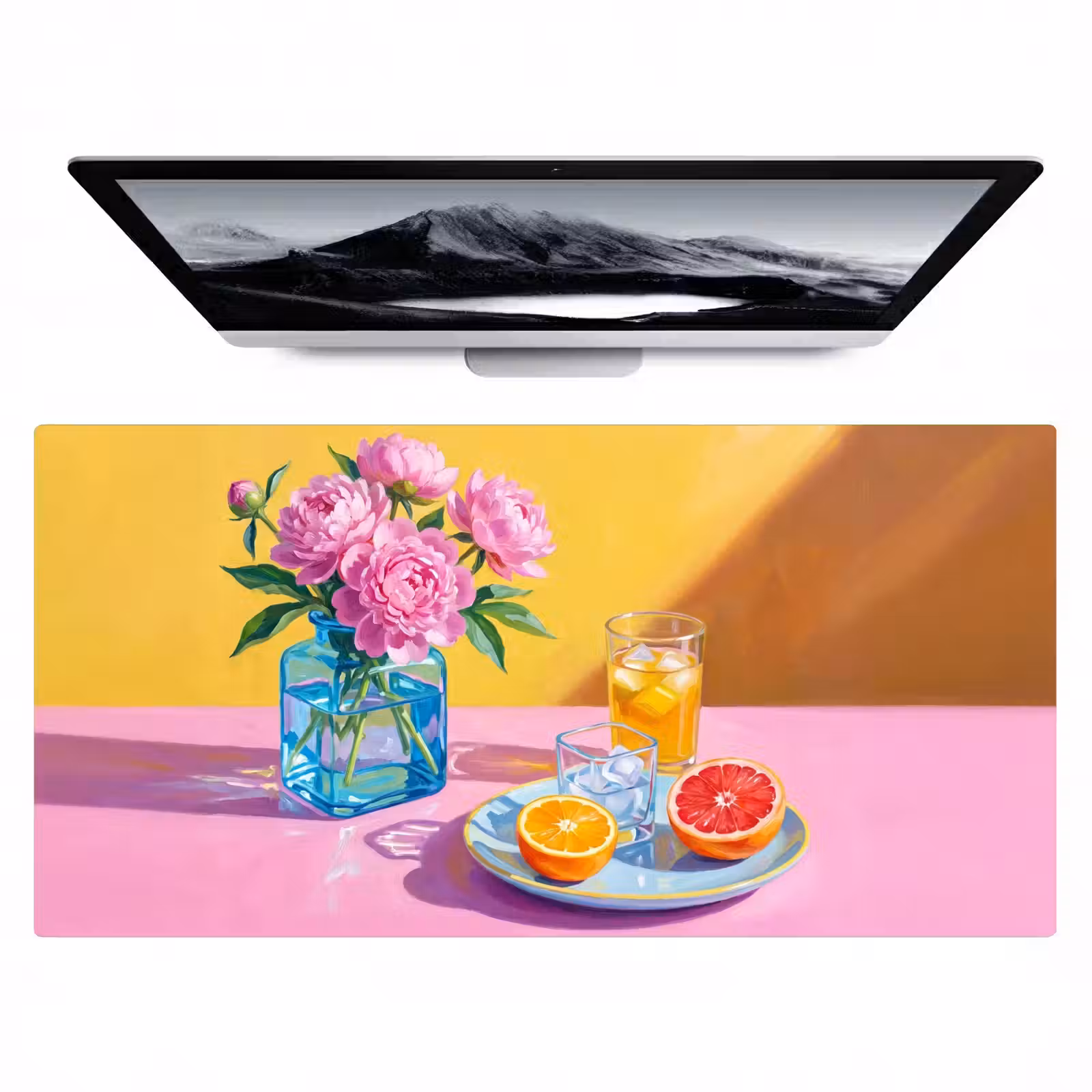 Bureau onderlegger - Bloemen - Roze - Modern — 1