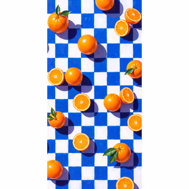 Behang - Sinaasappel - Geruit - Eten — 2