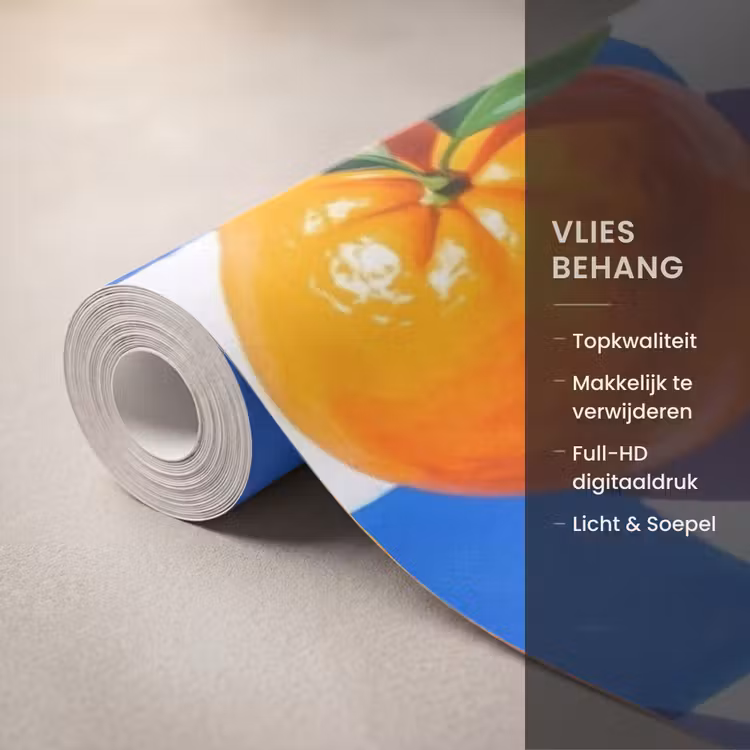 Behang - Sinaasappel - Geruit - Eten — 3