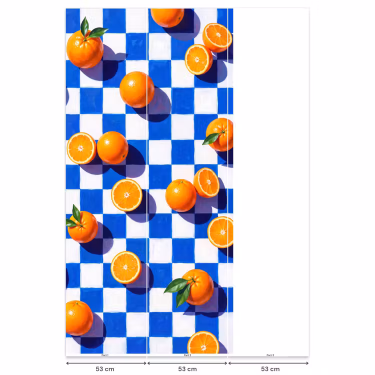 Behang - Sinaasappel - Geruit - Eten — 6