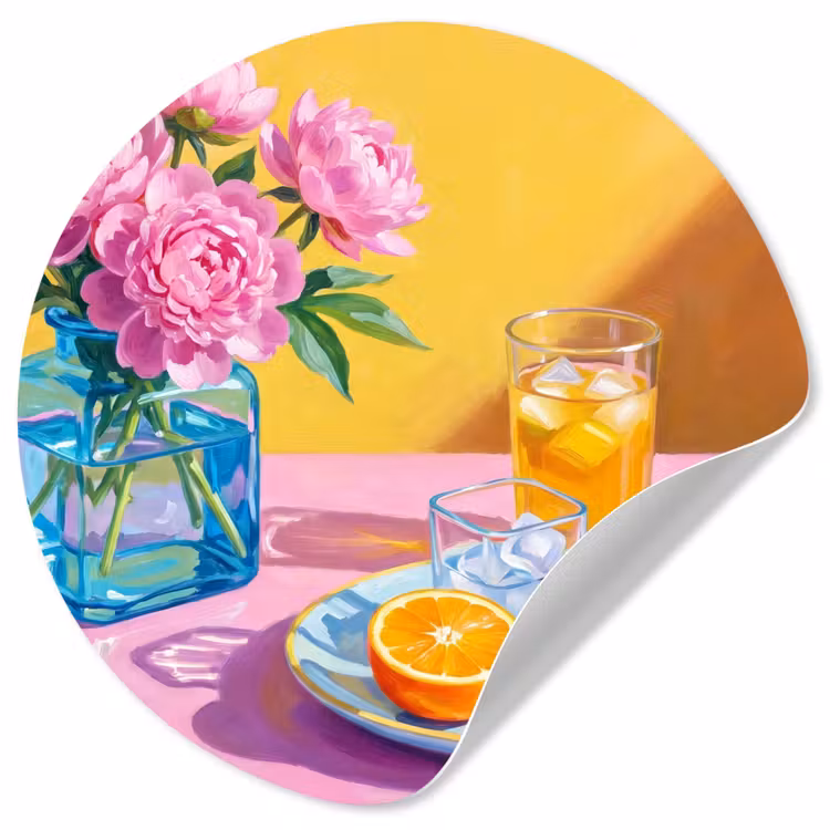 Behangcirkel - Bloemen - Roze - Modern — 1