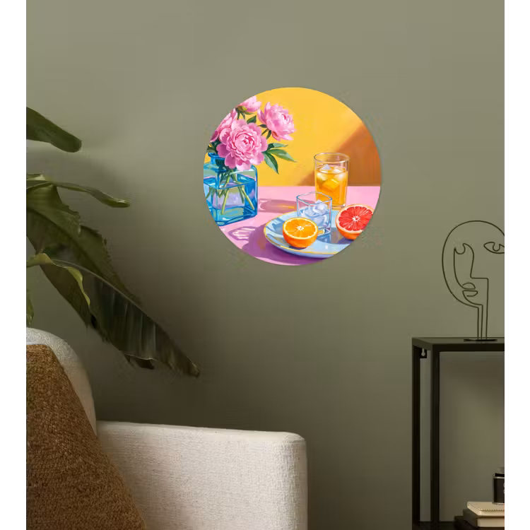 Behangcirkel - Bloemen - Roze - Modern — 3