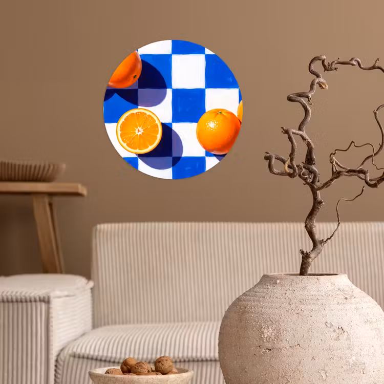 Behangcirkel - Sinaasappel - Geruit - Eten — 2