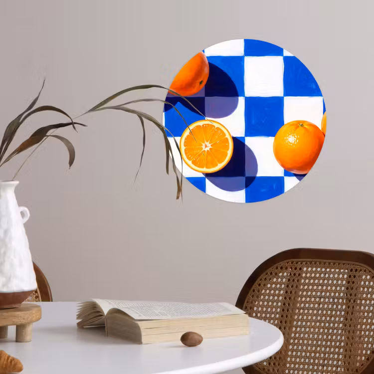 Behangcirkel - Sinaasappel - Geruit - Eten — 4