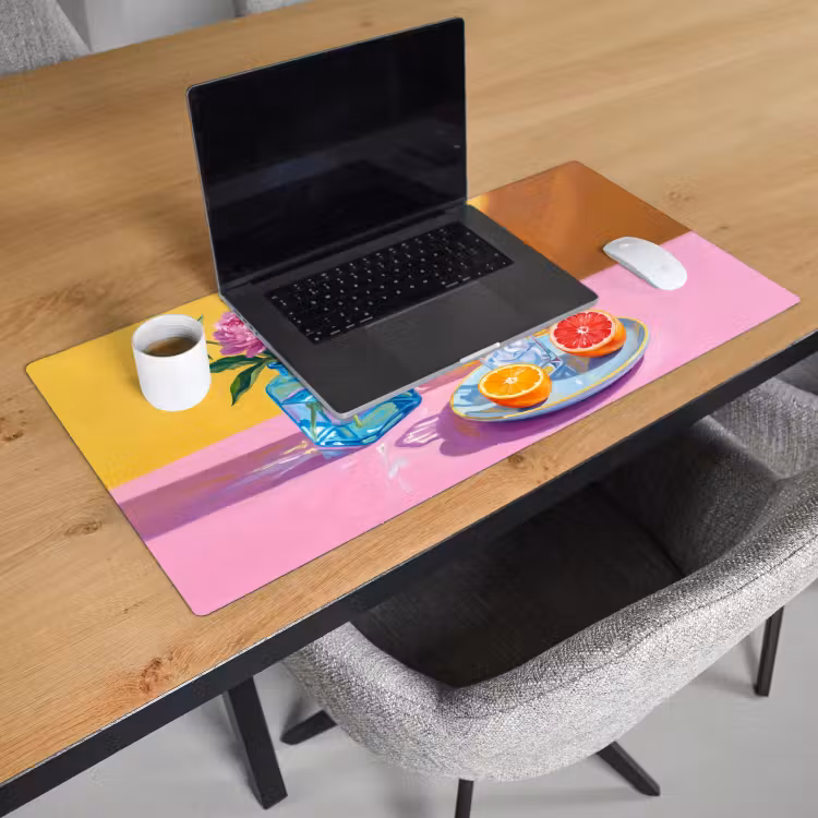 Bureau onderlegger - Bloemen - Roze - Modern — 3