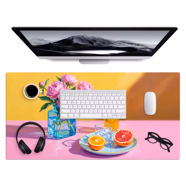 Bureau onderlegger - Bloemen - Roze - Modern — 4
