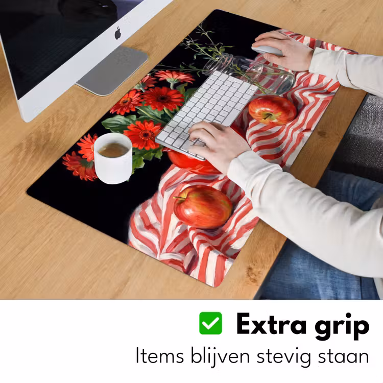 Bureau onderlegger - Rode bloemen - Vaas — 6