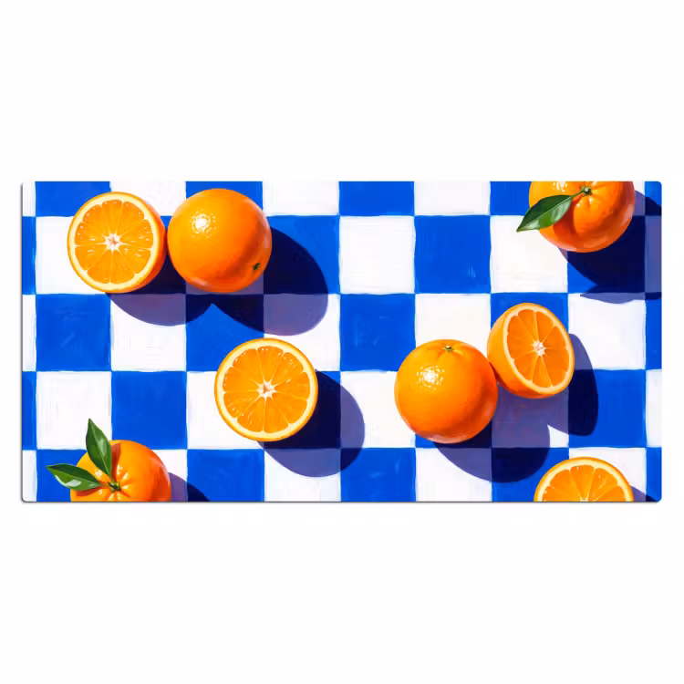 Bureau onderlegger - Sinaasappel - Geruit - Eten — 2