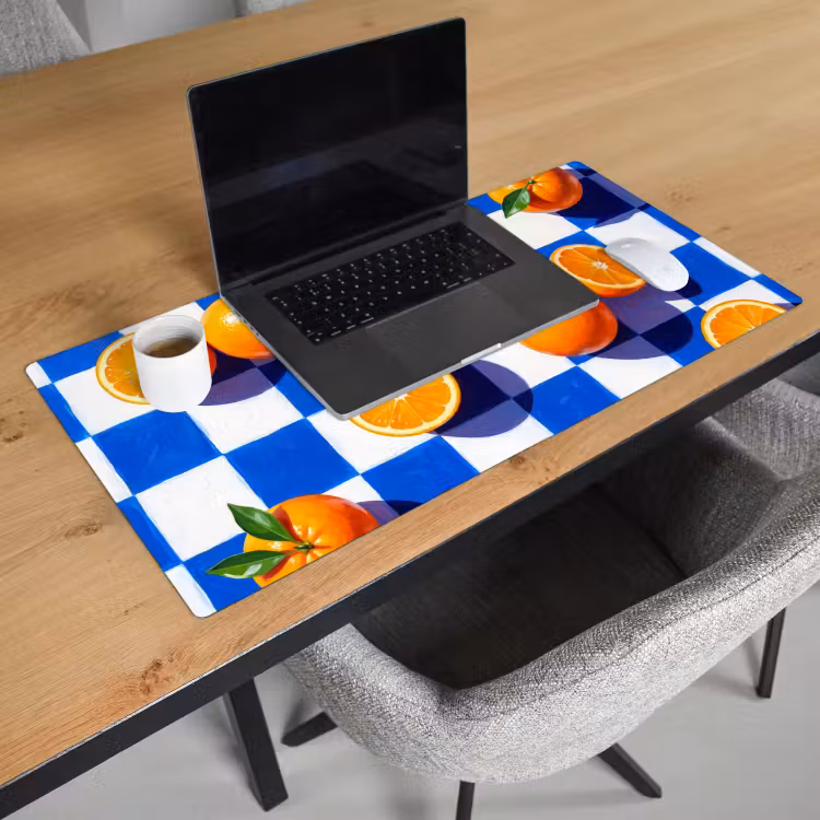 Bureau onderlegger - Sinaasappel - Geruit - Eten — 3