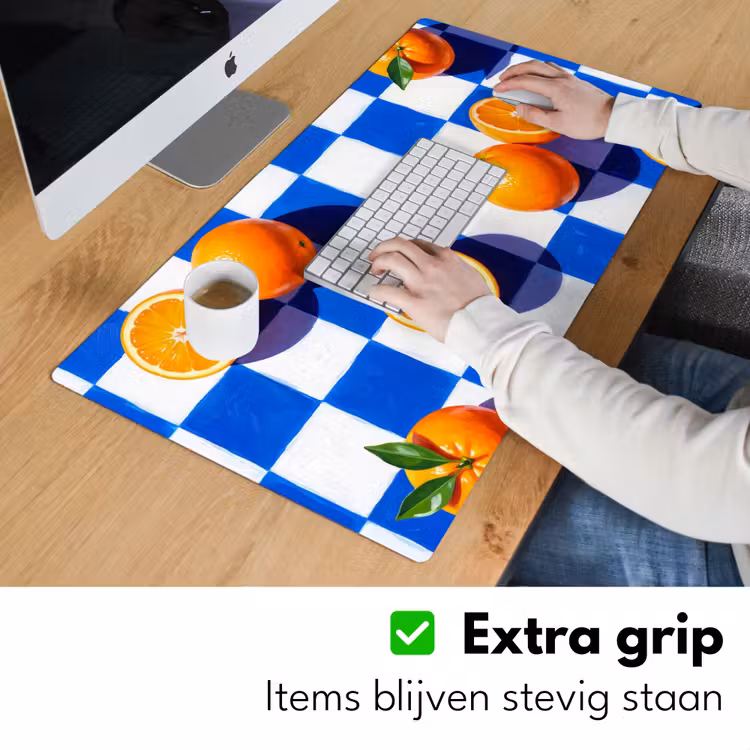 Bureau onderlegger - Sinaasappel - Geruit - Eten — 6