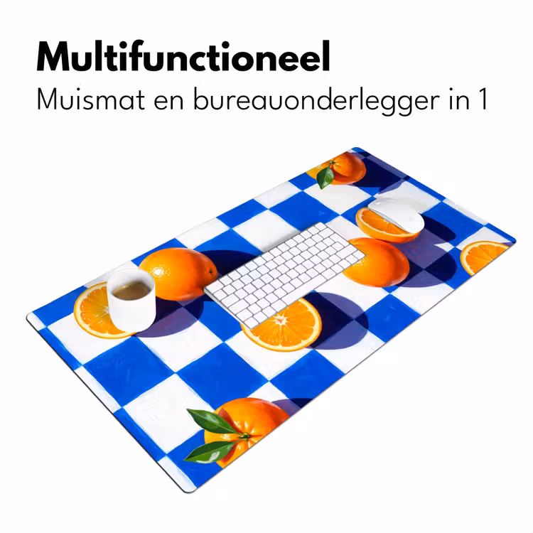 Bureau onderlegger - Sinaasappel - Geruit - Eten — 7