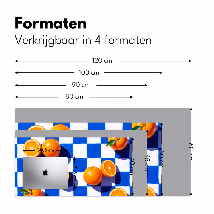 Bureau onderlegger - Sinaasappel - Geruit - Eten — 8