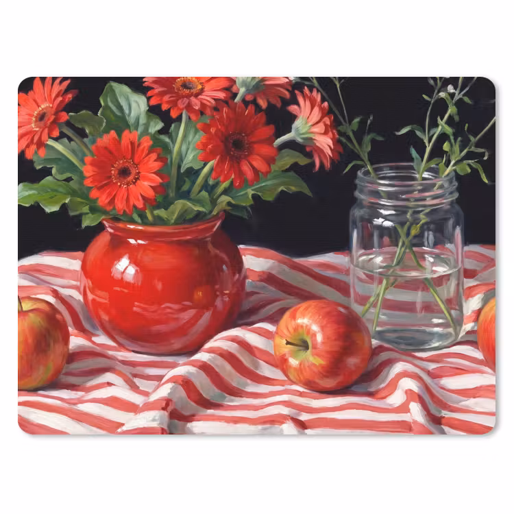 Muismat - Rode bloemen - Vaas — 1