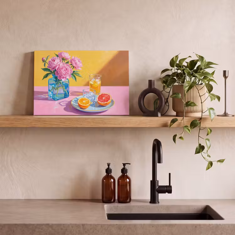 Canvas schilderij - Bloemen - Roze - Modern — 3