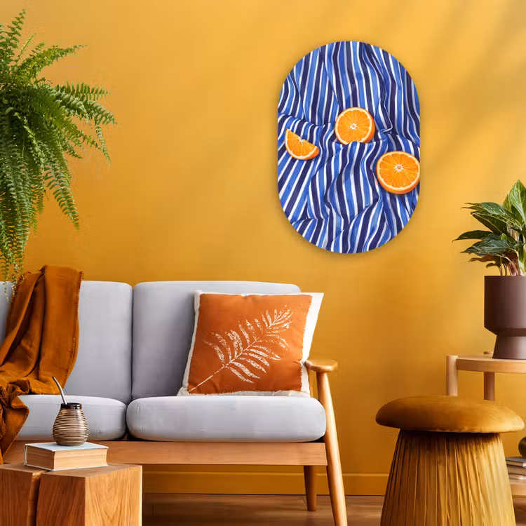 Muurovaal - Kunststof - Eten - Fruit - Oranje — 2