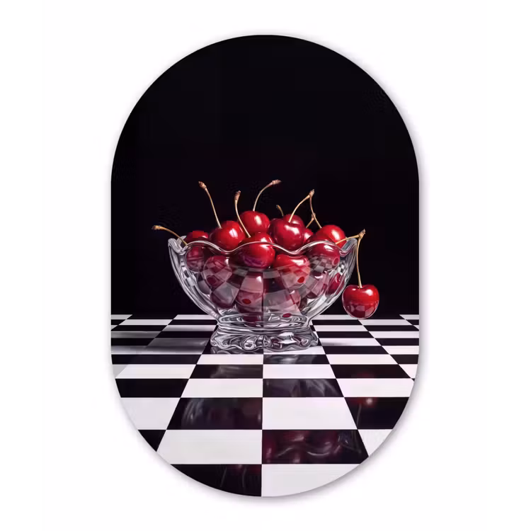 Muurovaal - Kunststof - Eten - Kersen - Rood — 3