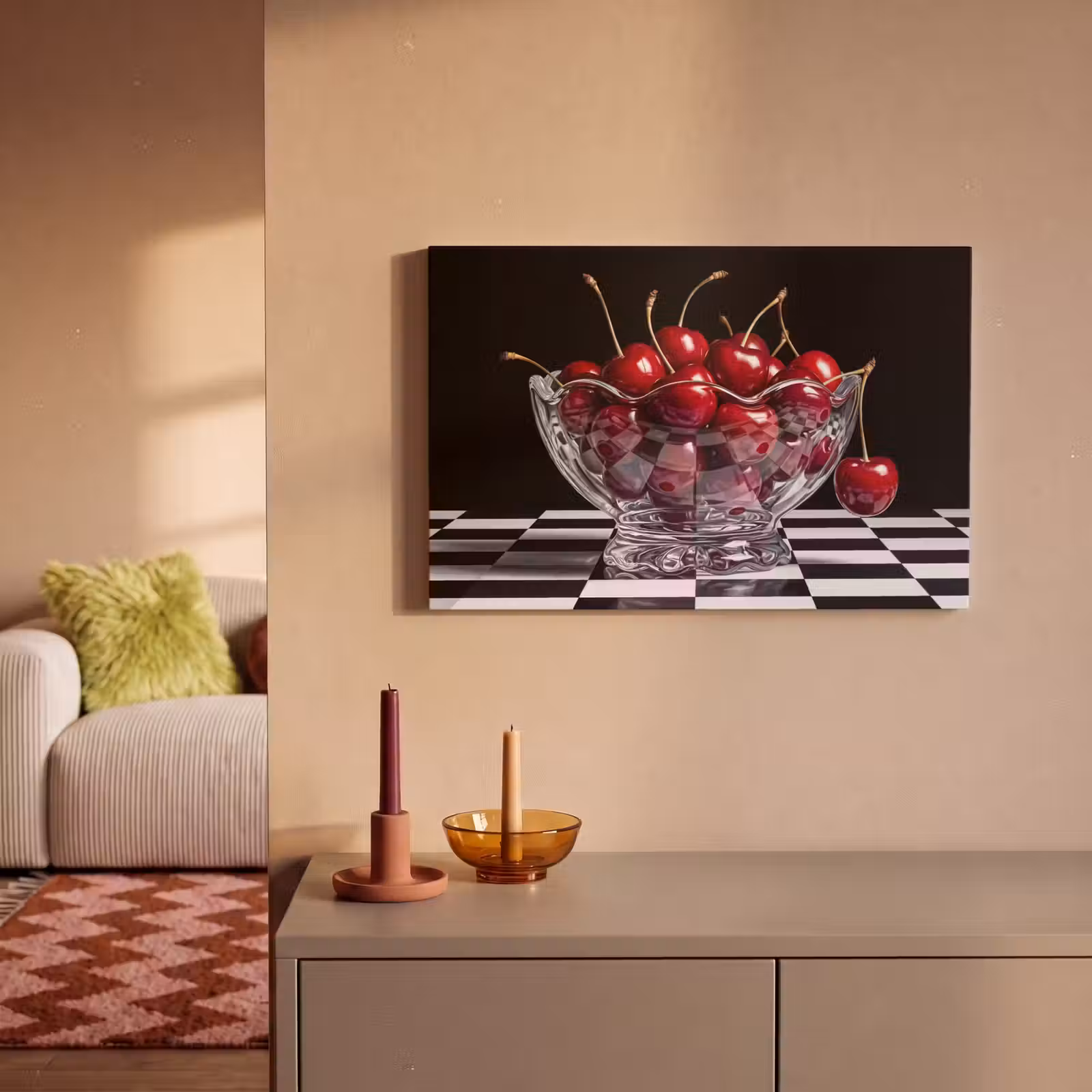 Canvas schilderij - Eten - Kersen - Rood — 1