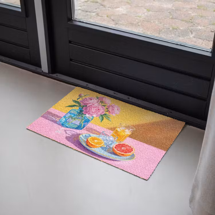 Deurmat - Bloemen - Roze - Modern — 2