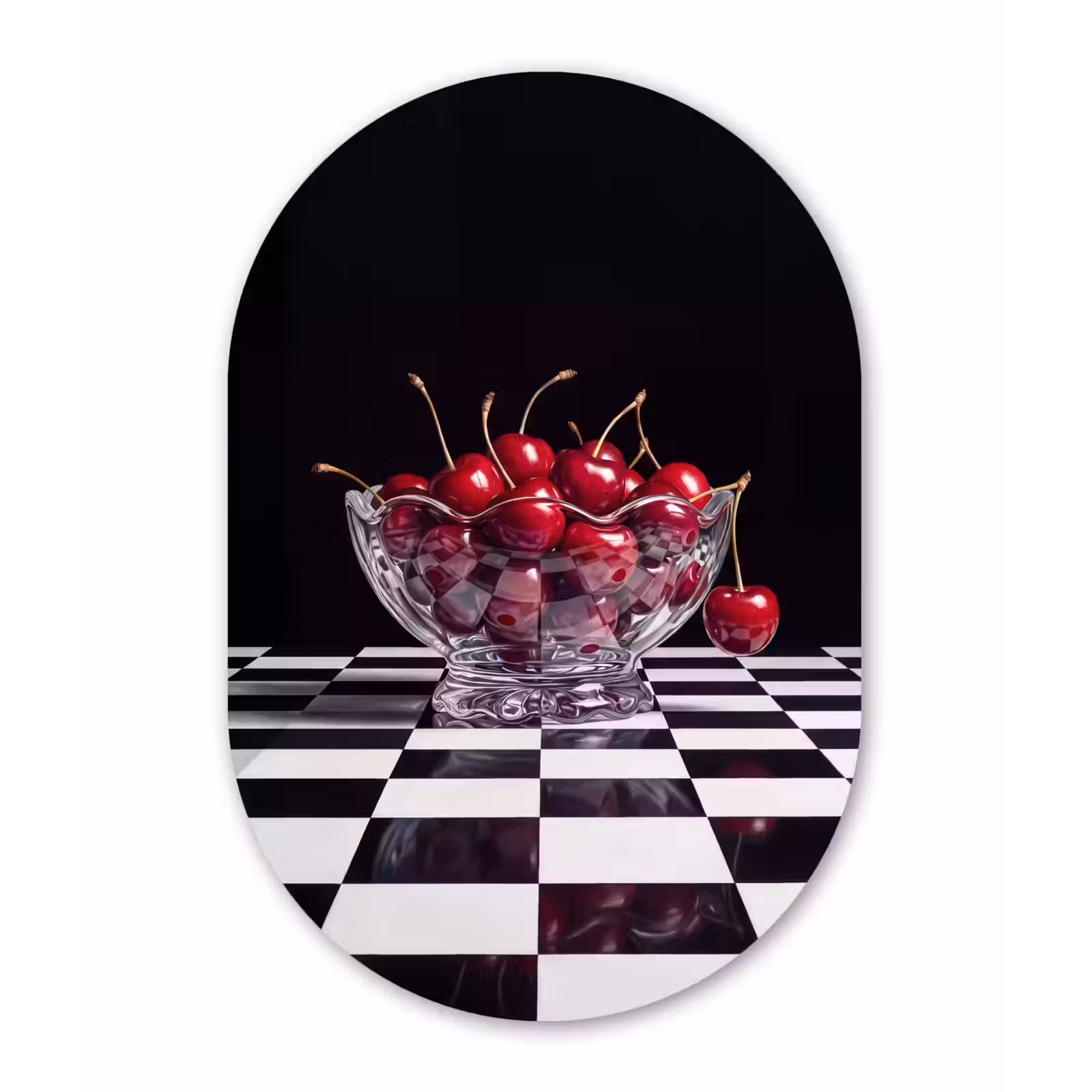 Muurovaal - Glas - Eten - Kersen - Rood — 1