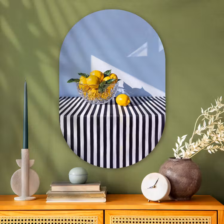 Muurovaal - Glas - Citroenen - Fruit - Geel — 2