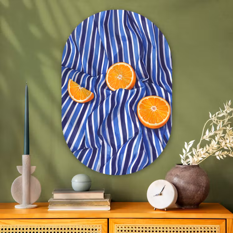 Muurovaal - Glas - Eten - Fruit - Oranje — 2