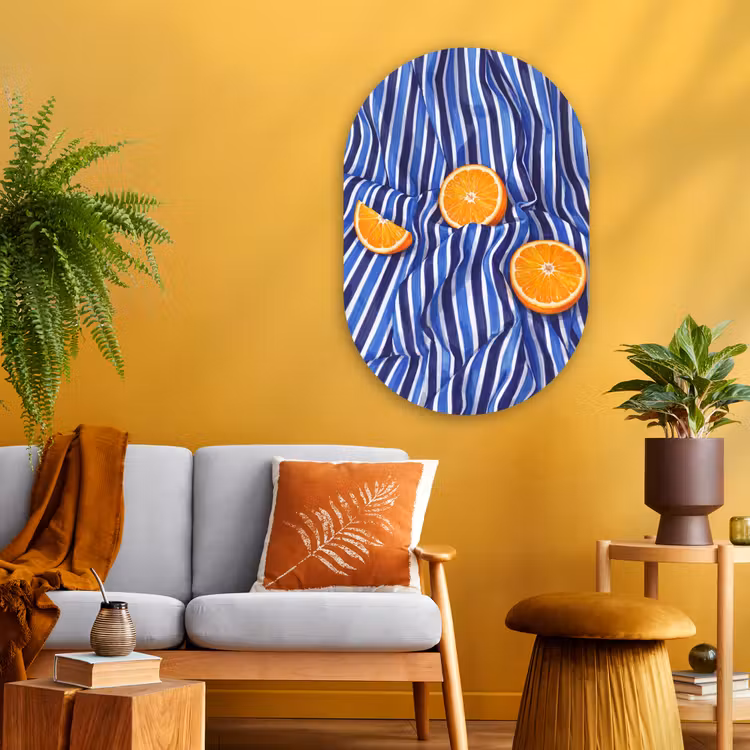 Muurovaal - Glas - Eten - Fruit - Oranje — 3