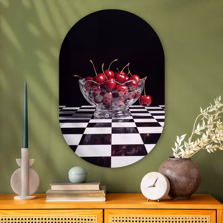 Muurovaal - Glas - Eten - Kersen - Rood — 2