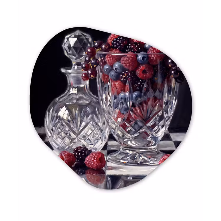 Organisch schilderij - Glas - Bessen - Kristal - Stilleven — 1