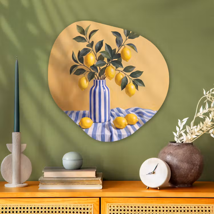 Organisch schilderij - Glas - Citroen - Stilleven - Modern — 2