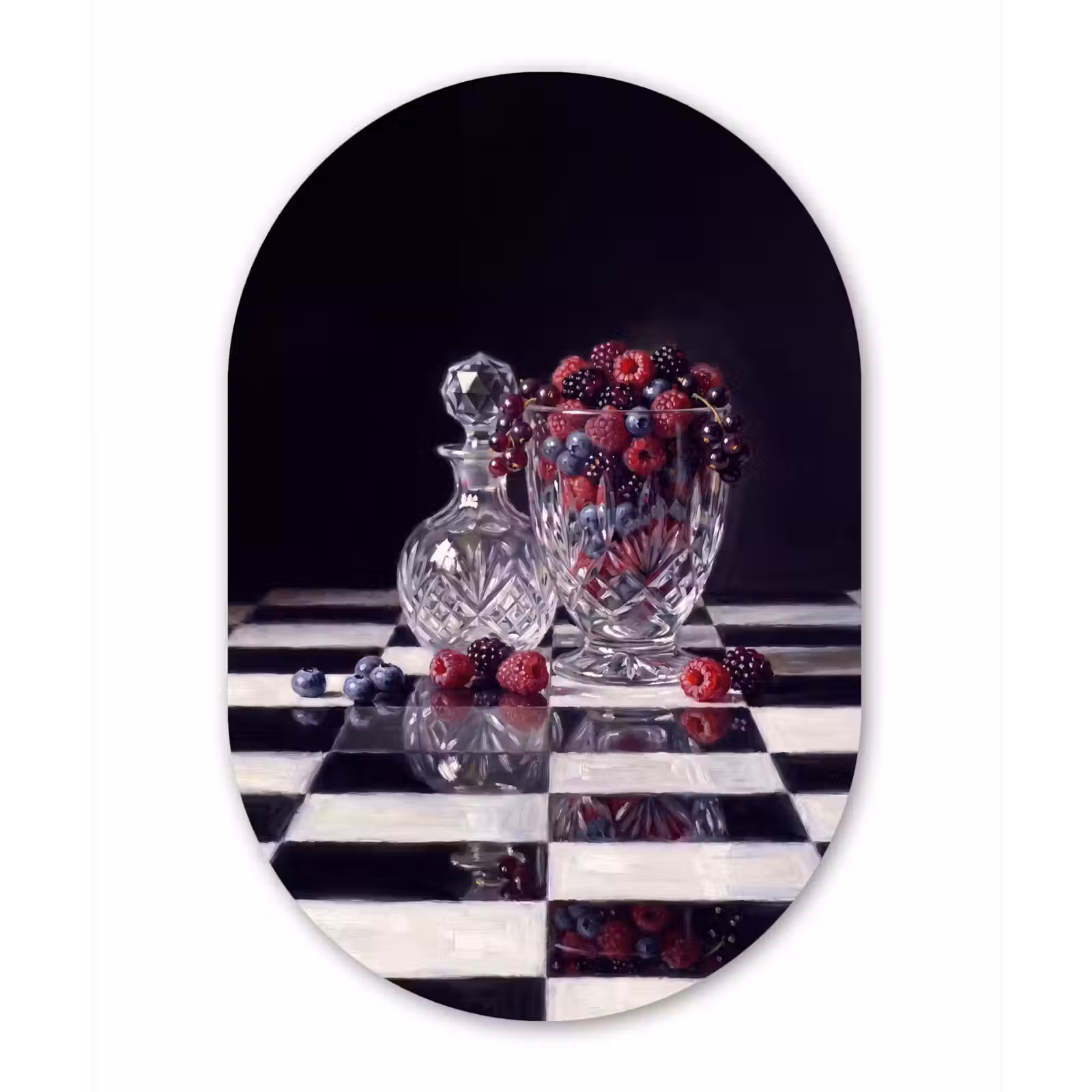 Muurovaal - Glas - Bessen - Kristal - Stilleven — 1