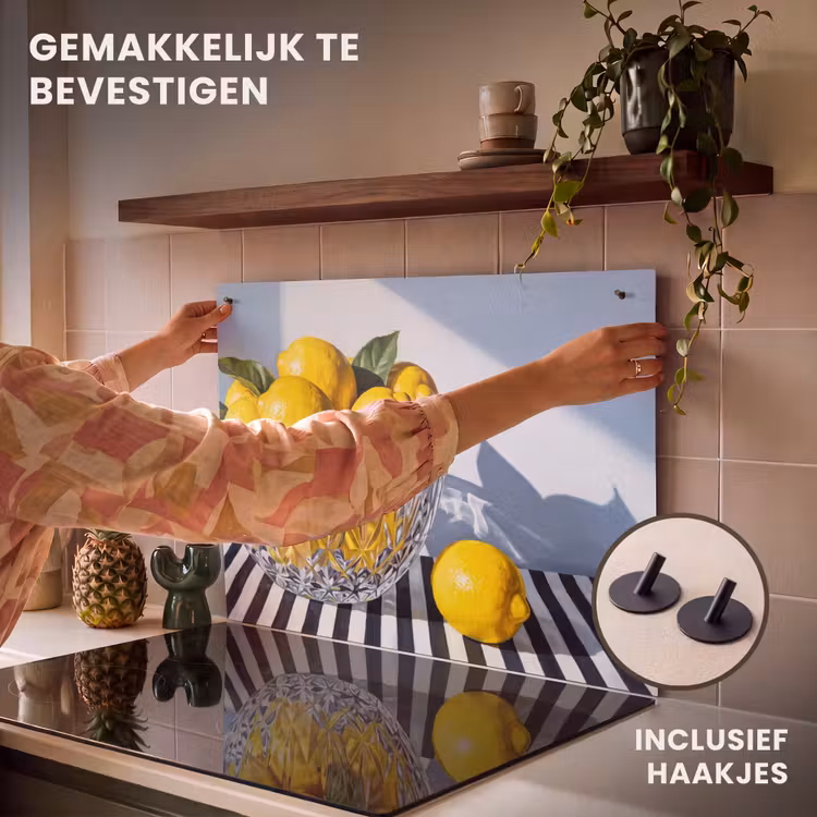 Inductie beschermer en spatscherm (2in1) - Citroenen - Fruit - Geel — 7