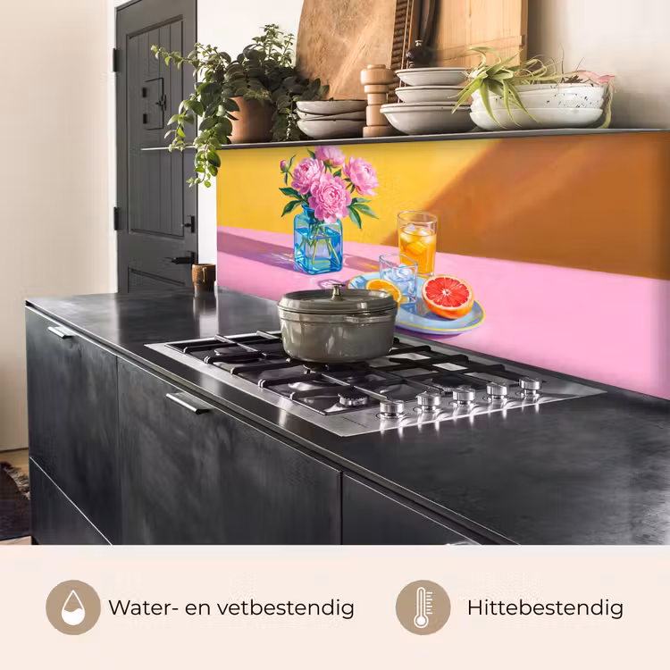 Keuken achterwand - Bloemen - Roze - Modern — 3