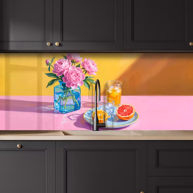 Keuken achterwand - Bloemen - Roze - Modern — 6