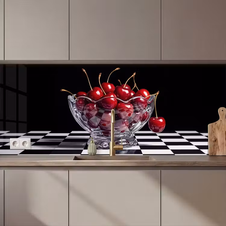 Keuken achterwand - Eten - Kersen - Rood — 1